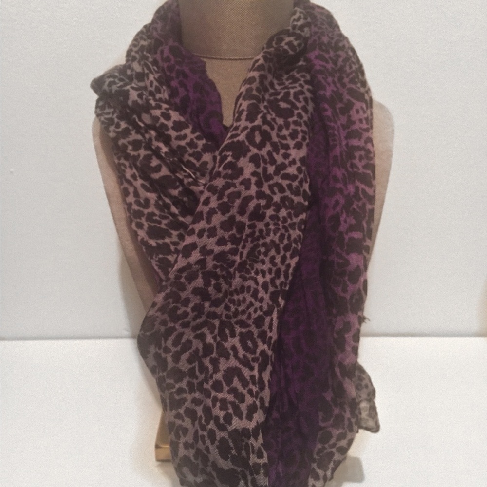 Purple Cheetah Print Scarf